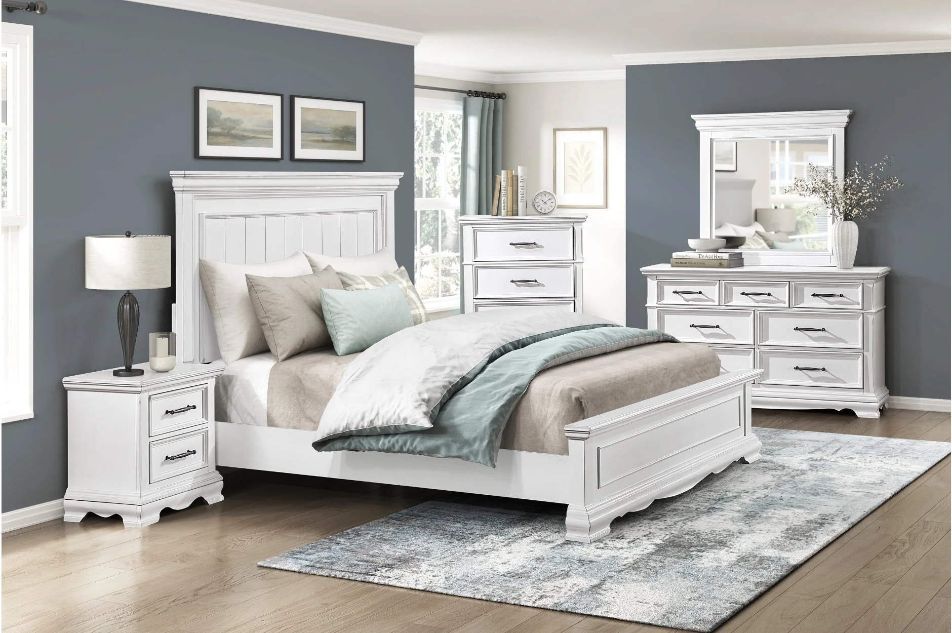 York White Panel Bedroom Set