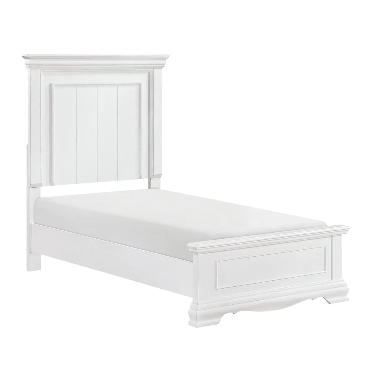 York White Twin Panel Bed