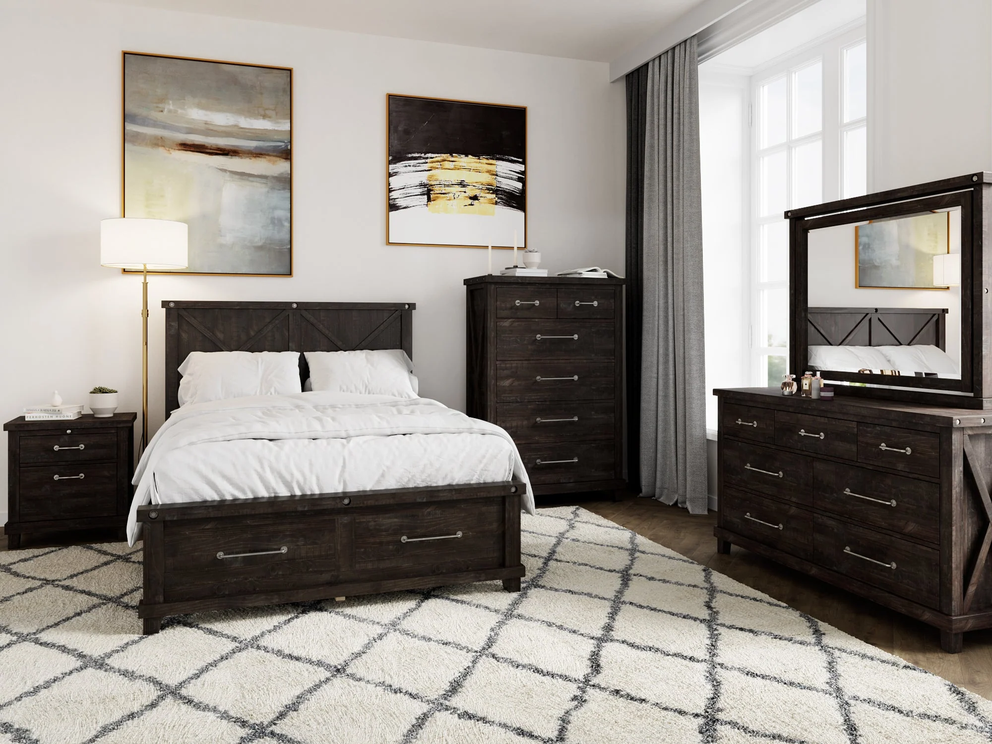 Yosemite Solid Wood Footboard Eastern King Storage Bed in Cafe - Image 2