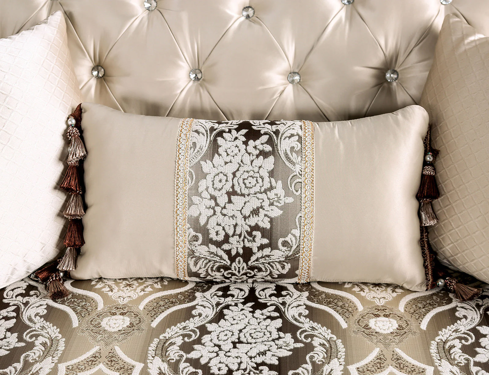 Yucatan Dark Cherry/Beige Sofa & Loveseat - Image 5