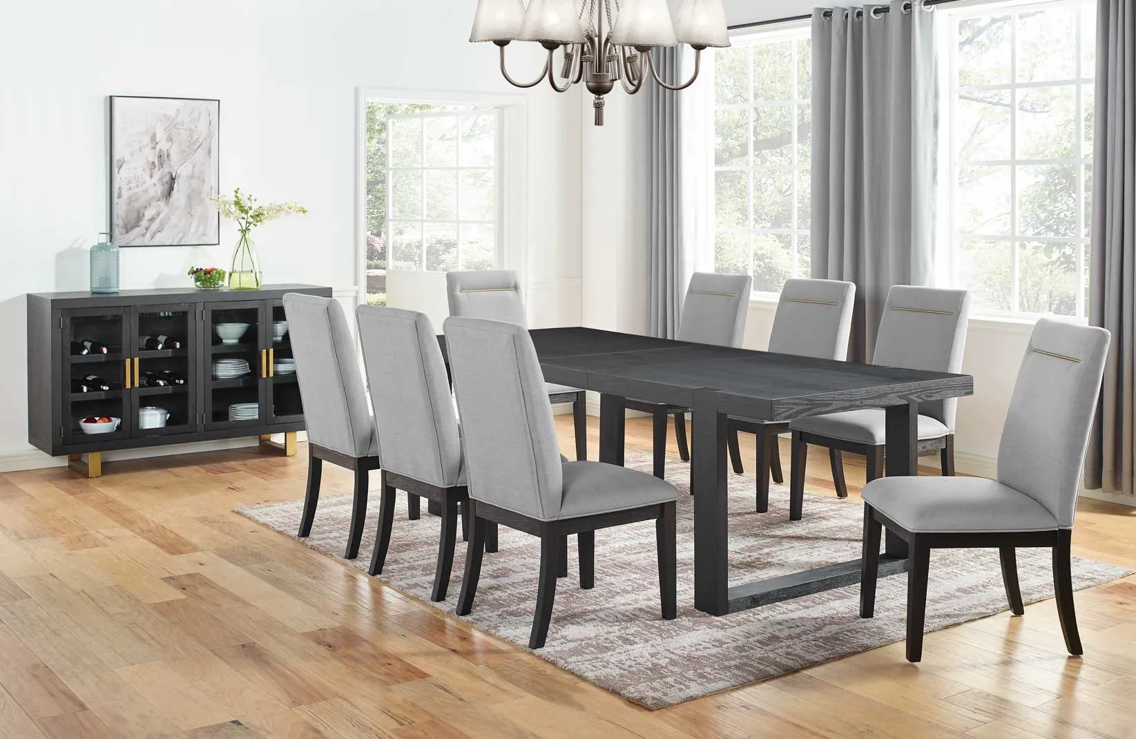 Yves Charcoal/Gray Dining Room Set