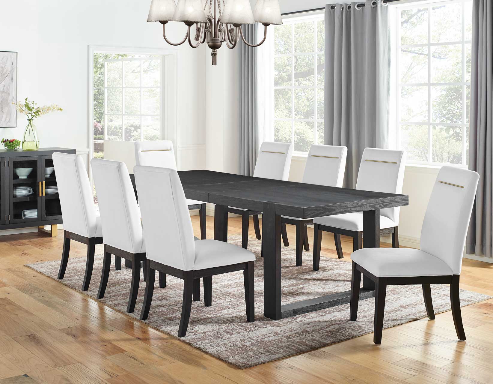 Yves Charcoal/White Dining Room Set
