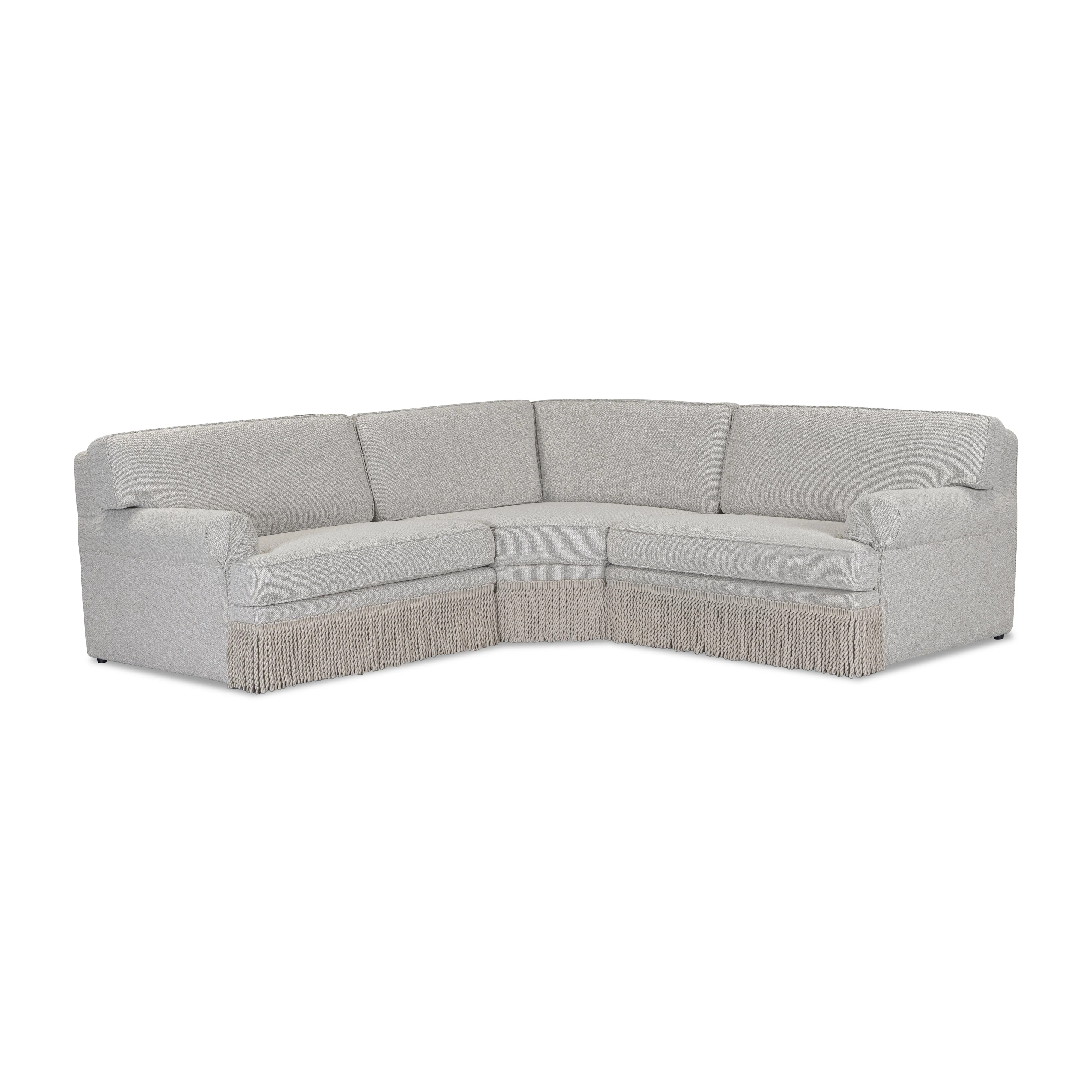 Yvette 3-Piece Warm Grey Performance Boucle L-Sectional