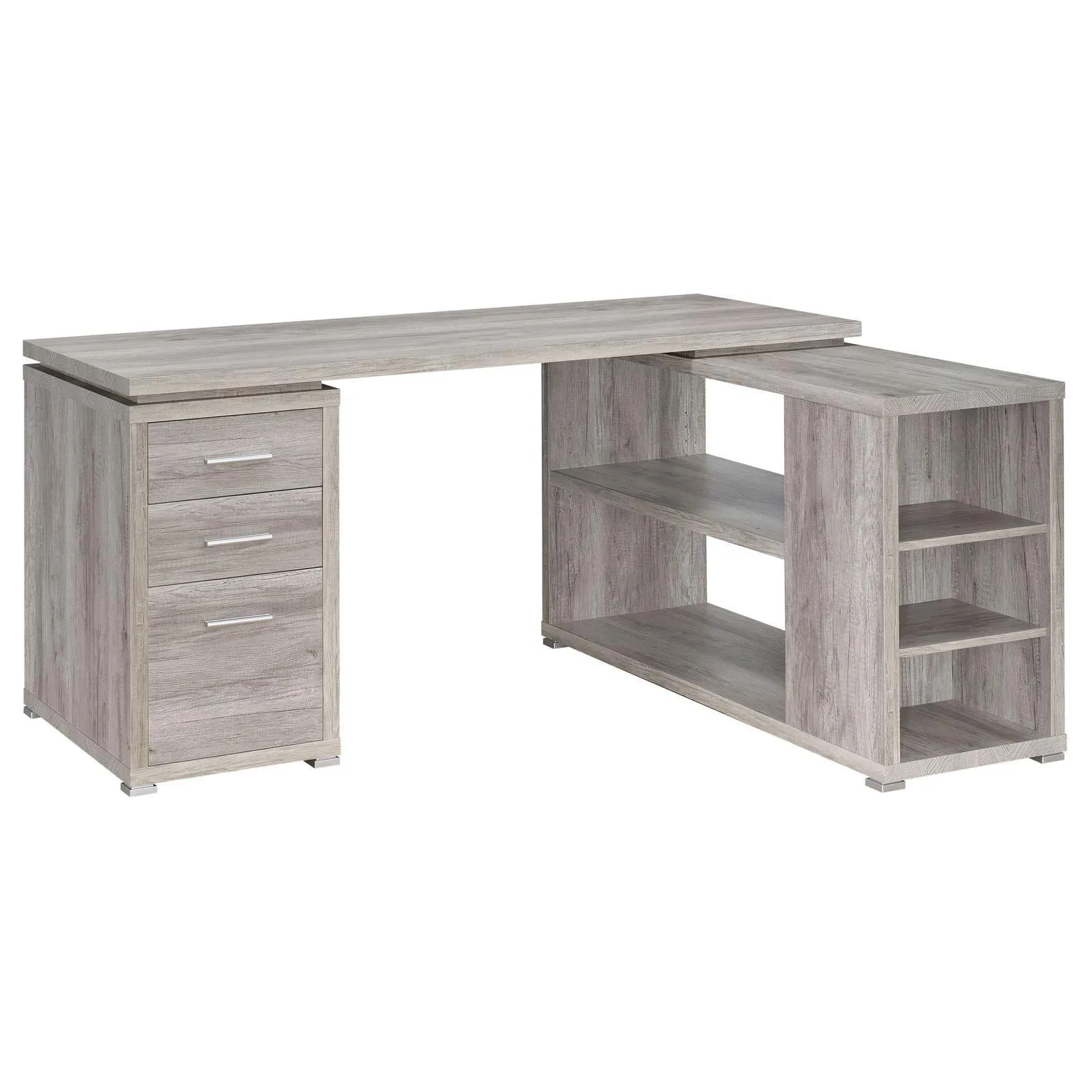 Yvette Gray Driftwood L-shape Office Desk - Image 2