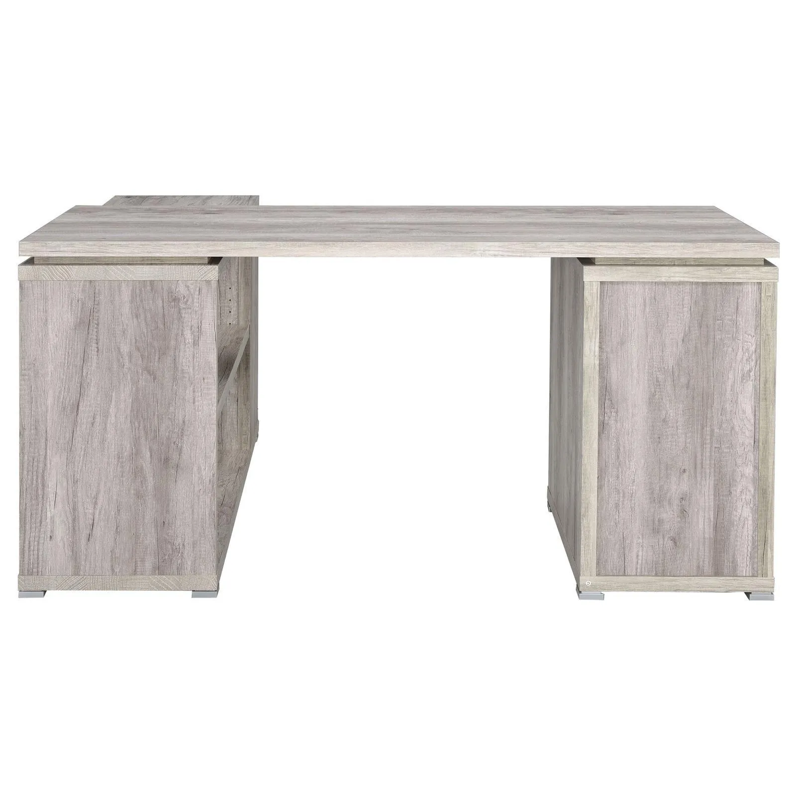 Yvette Gray Driftwood L-shape Office Desk - Image 7