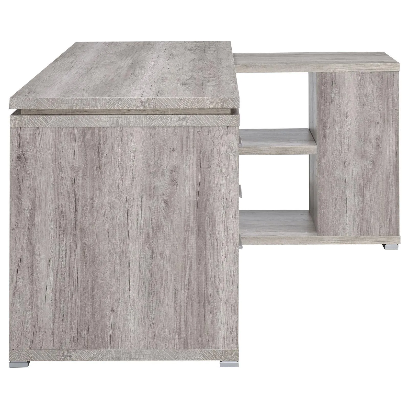 Yvette Gray Driftwood L-shape Office Desk - Image 8