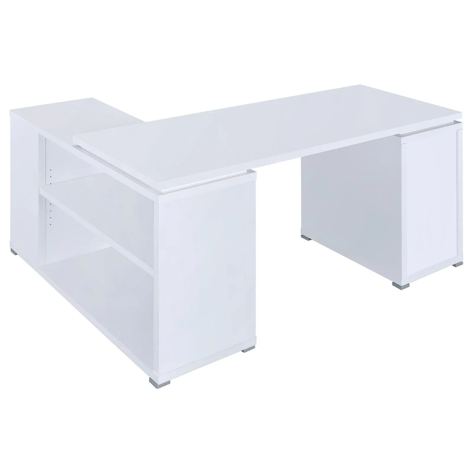 Yvette White L-shape Office Desk - Image 7