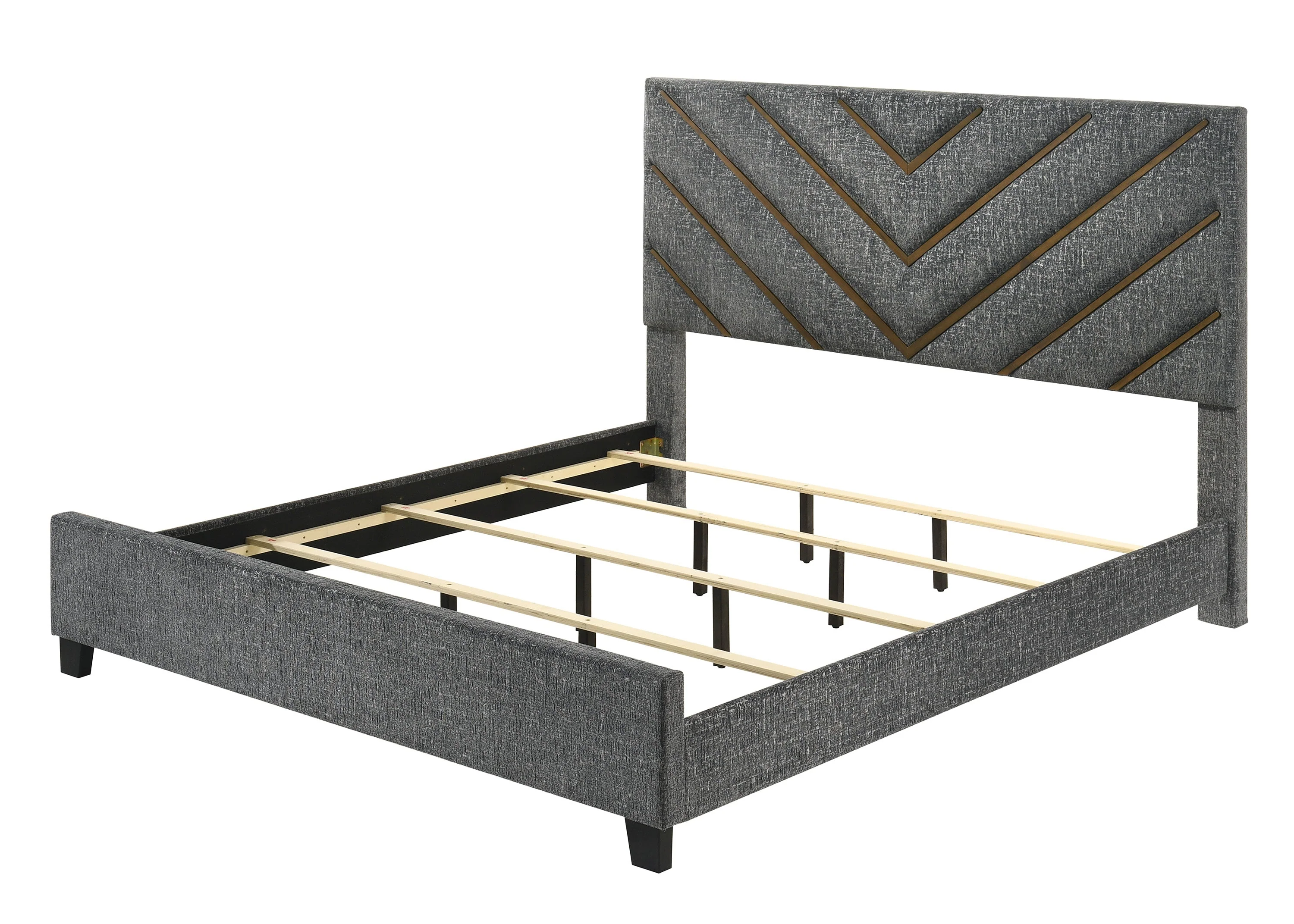 Zane Brown & Gray Upholstered King Bed - Image 2