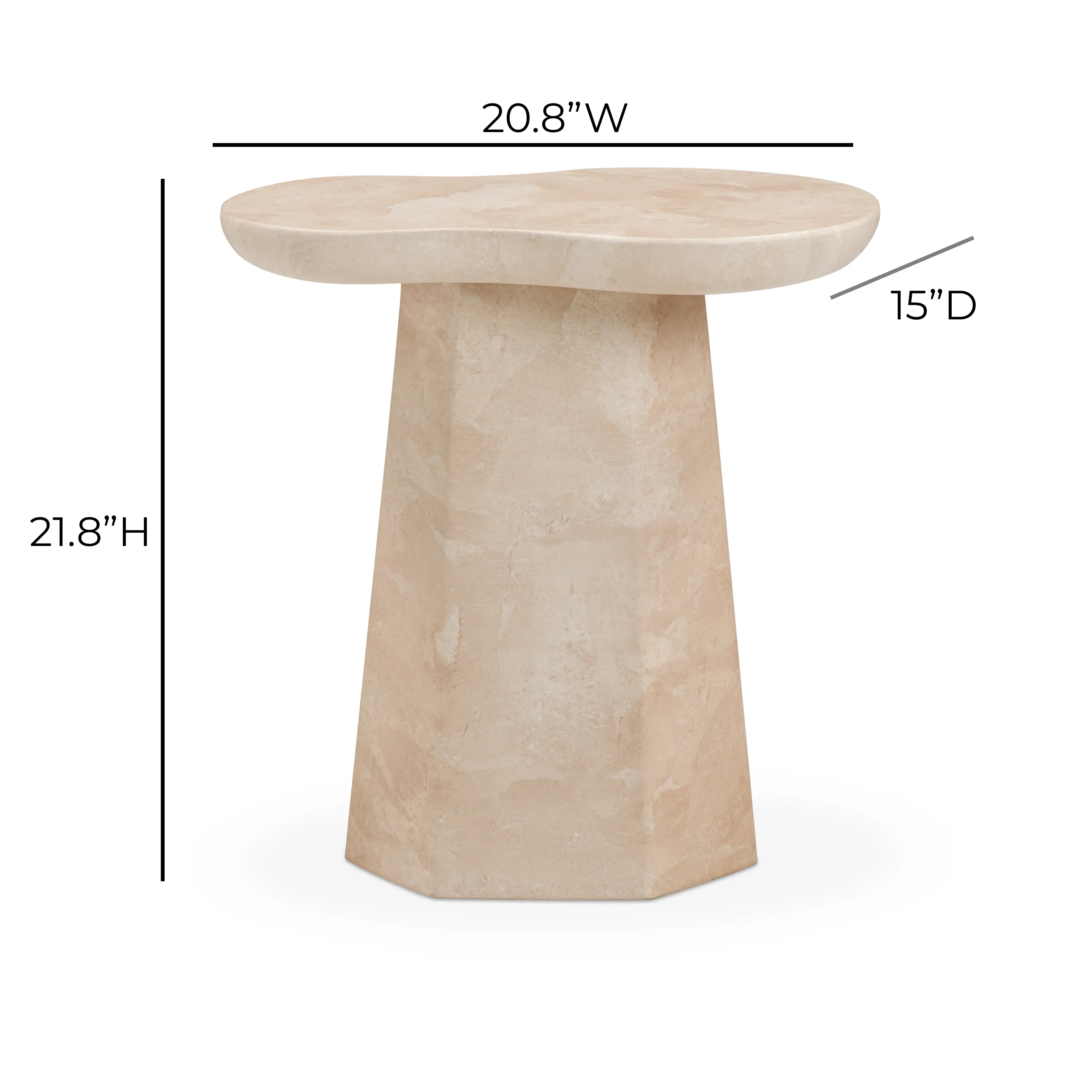 Zaya Rose Faux Marble Indoor/Outdoor Side Table - Image 7