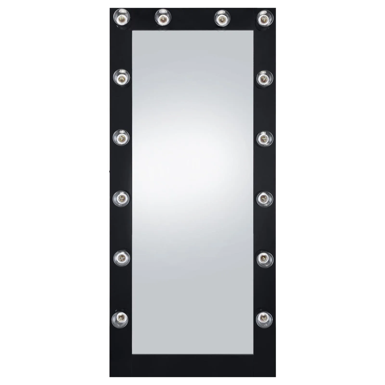 Zayan Black High Gloss Full Length Floor Mirror With Lighting - Image 3
