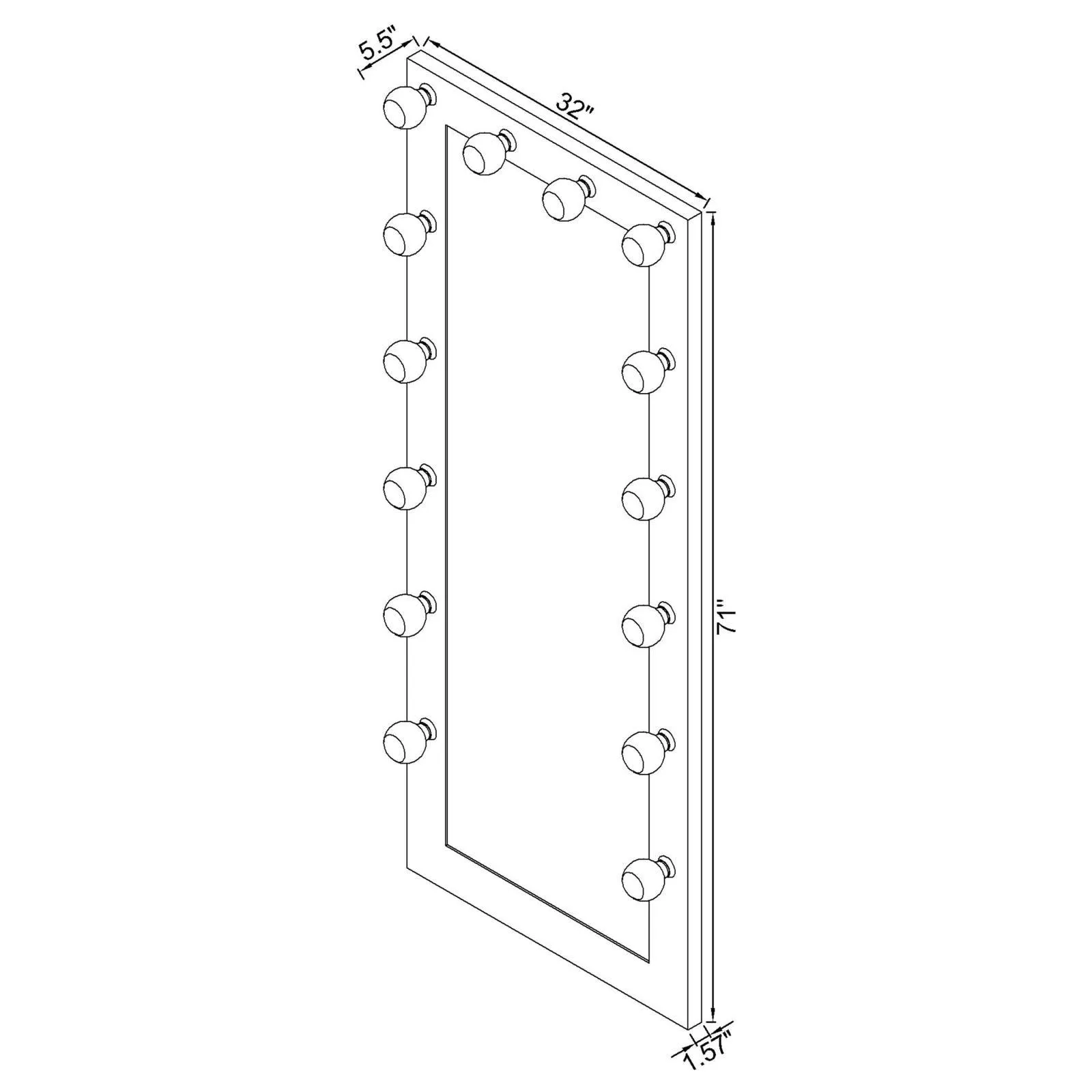 Zayan White High Gloss Full Length Floor Mirror With Lighting - Image 11