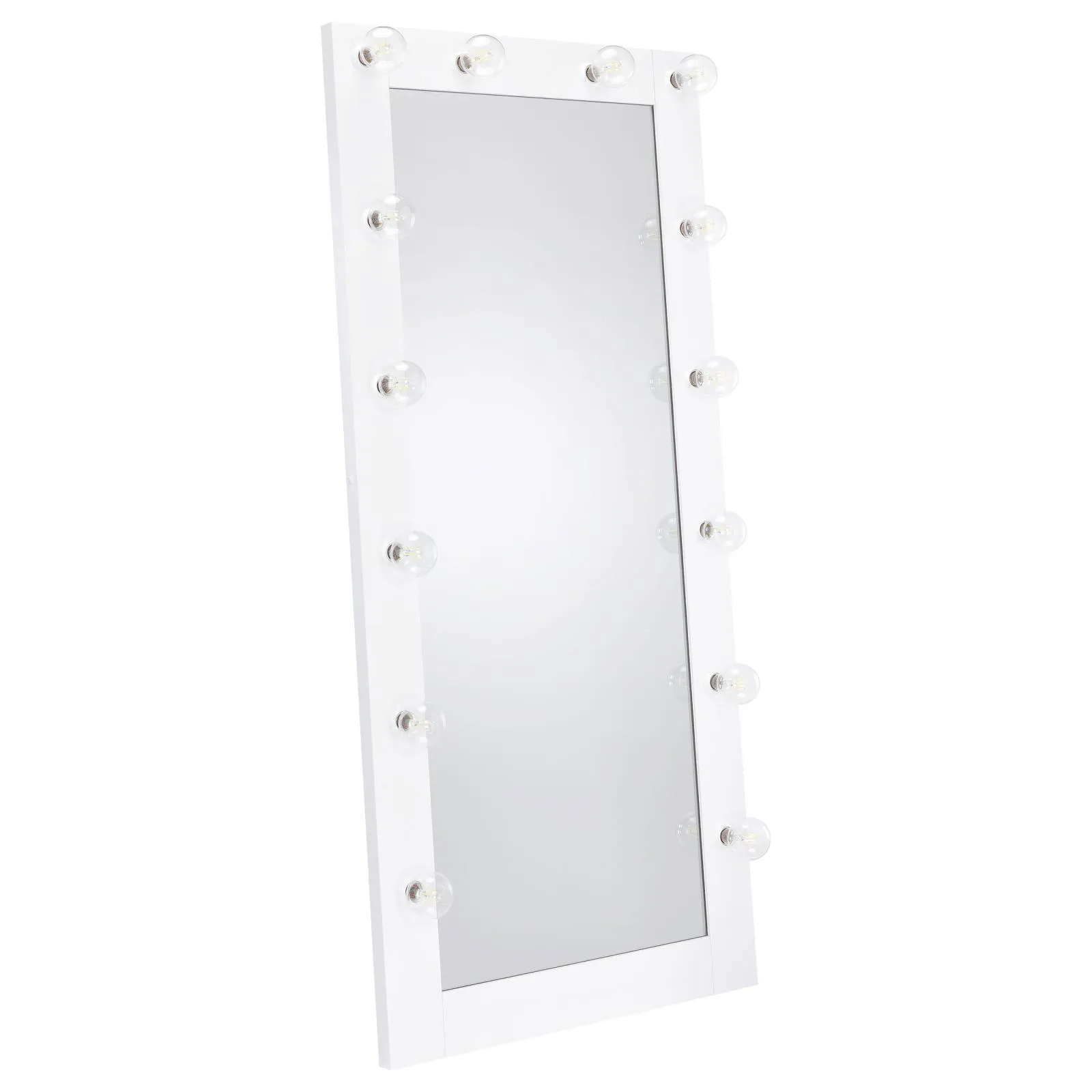 Zayan White High Gloss Full Length Floor Mirror With Lighting - Image 12