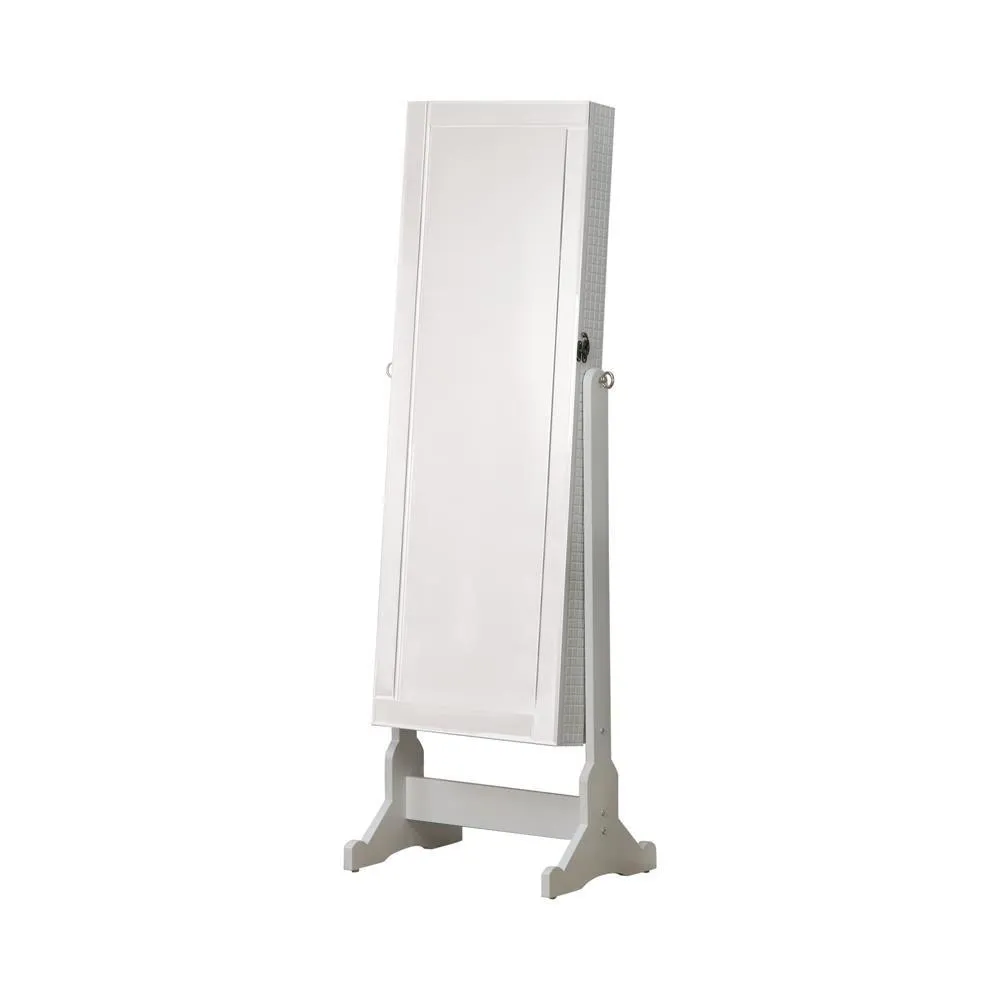 Zayas White Storage Jewelry Cheval Mirror - Image 3