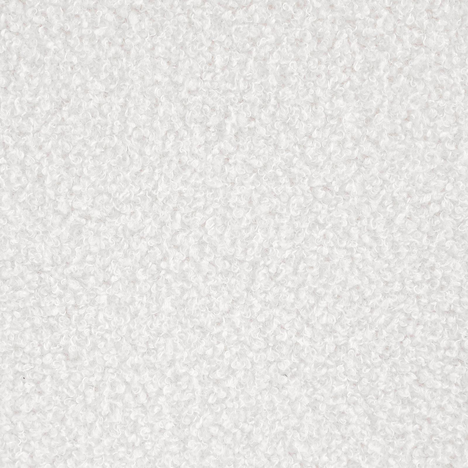 Zena Ivory Faux Sheepskin Upholstered Round Ottoman - Image 2