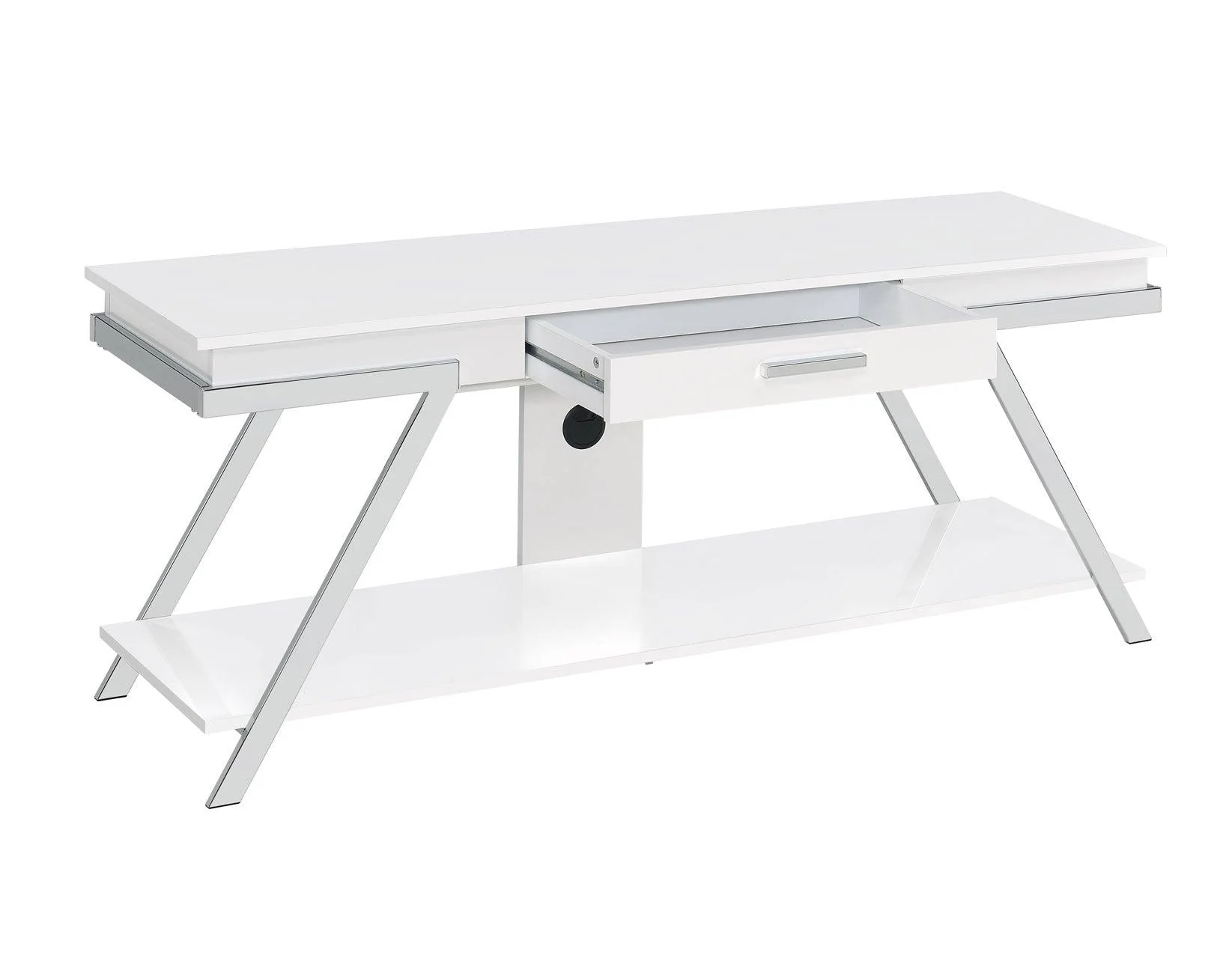 Zena White TV Stand with Drawer - Image 4