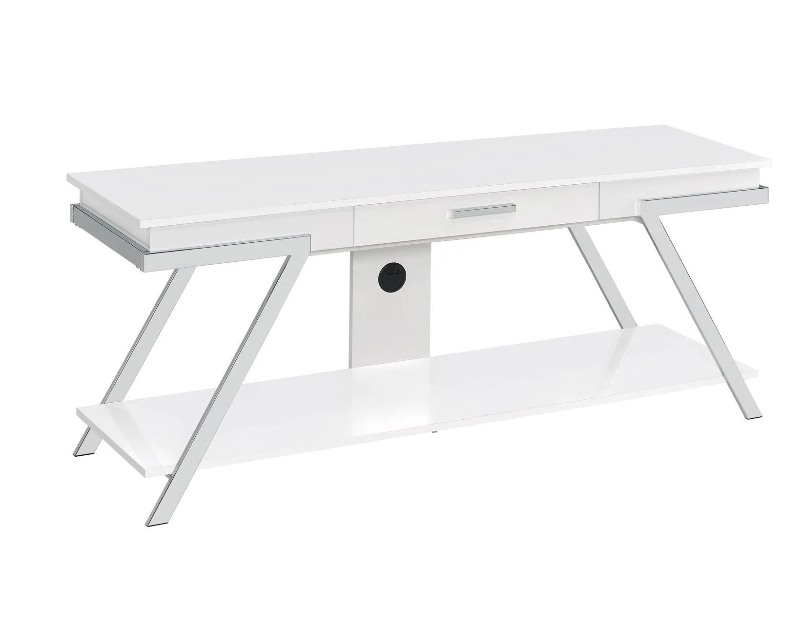 Zena White TV Stand with Drawer - Image 5