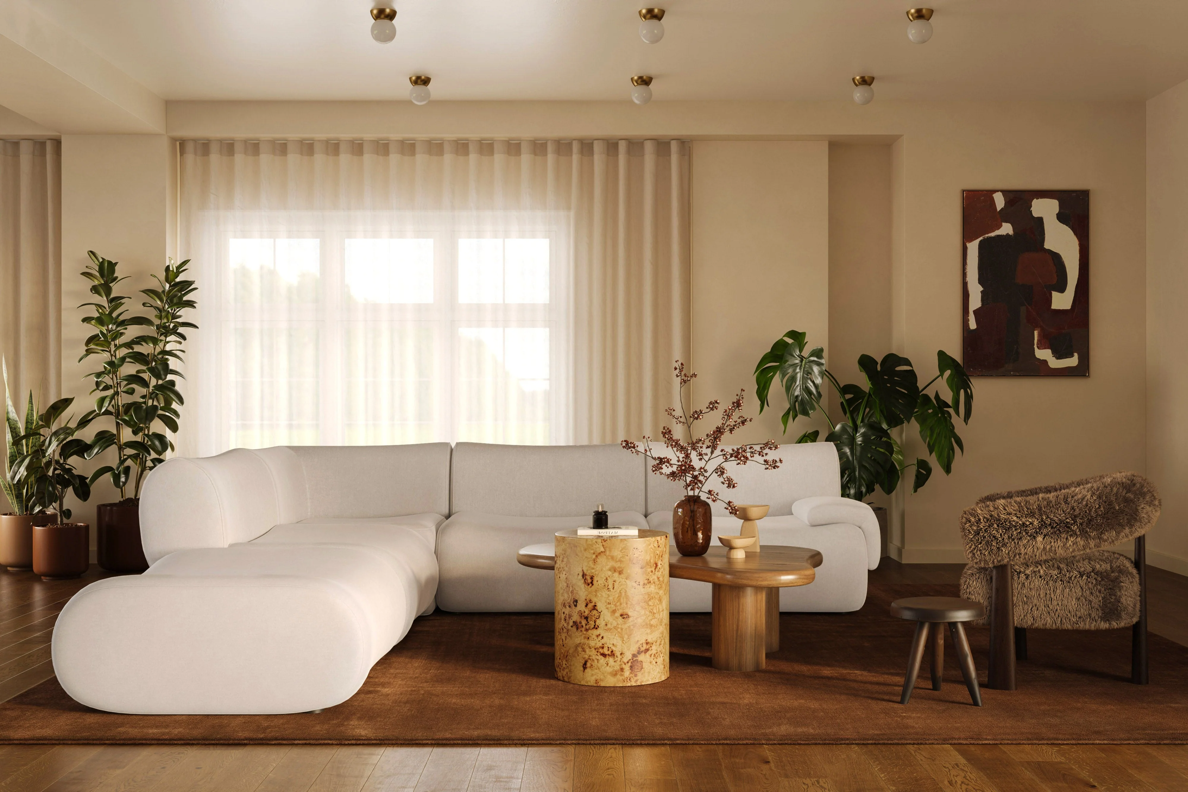 Zenith 5-Piece Contract-Grade Upcycled Fabric Modular Sectional - Image 2