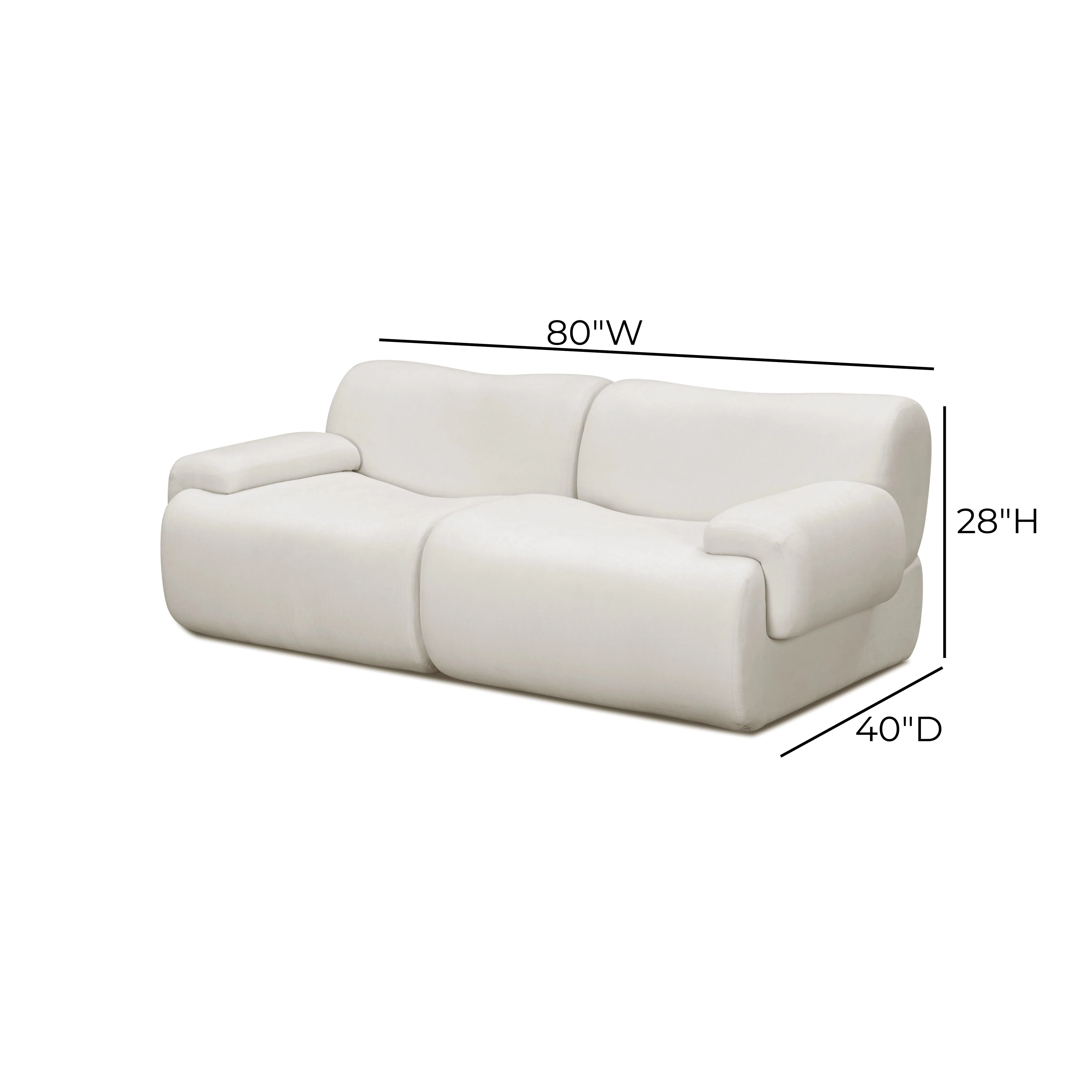 Zenith 80" Contract-Grade Upcycled Fabric Modular Loveseat - Image 10