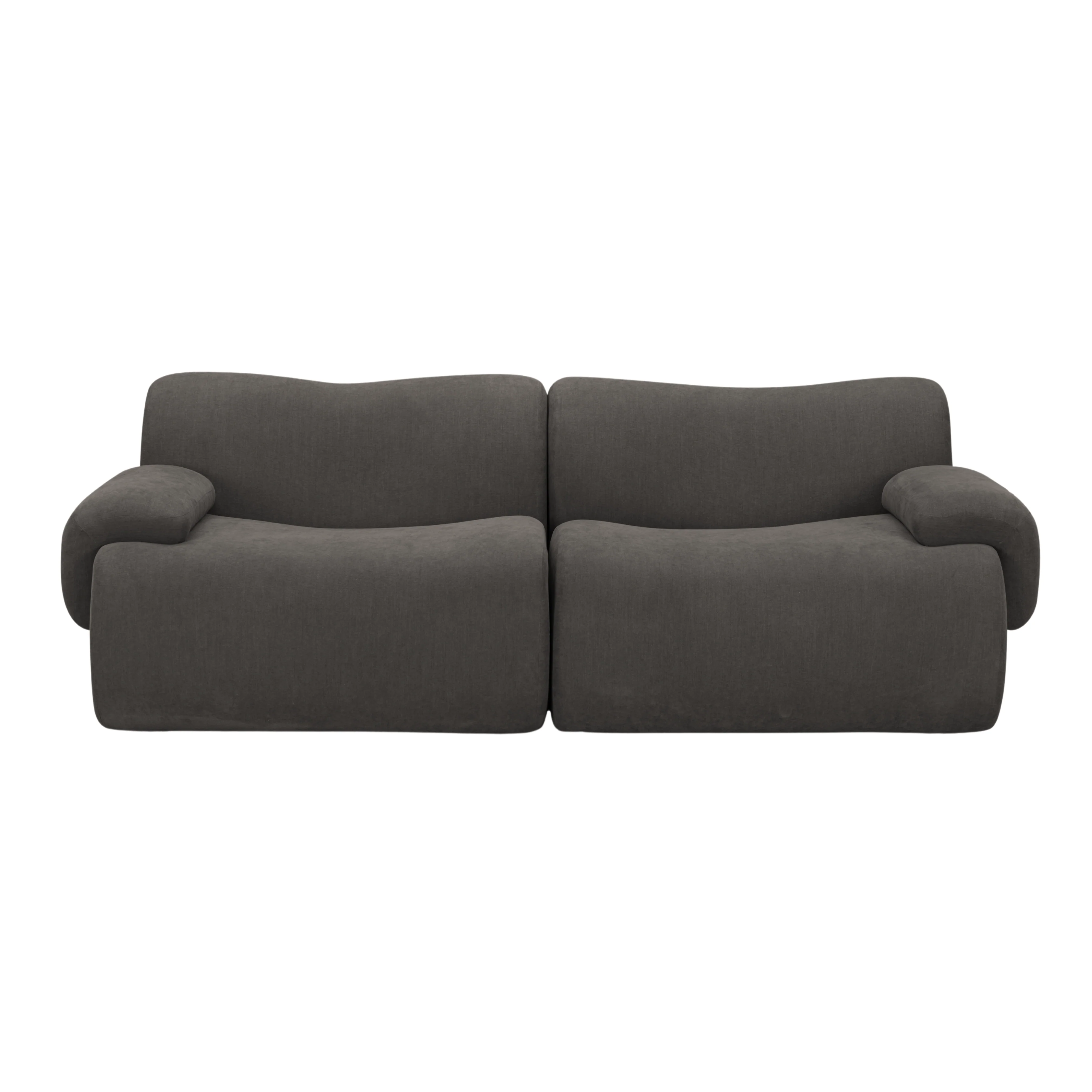 Zenith 80" Contract-Grade Upcycled Fabric Modular Loveseat - Image 11
