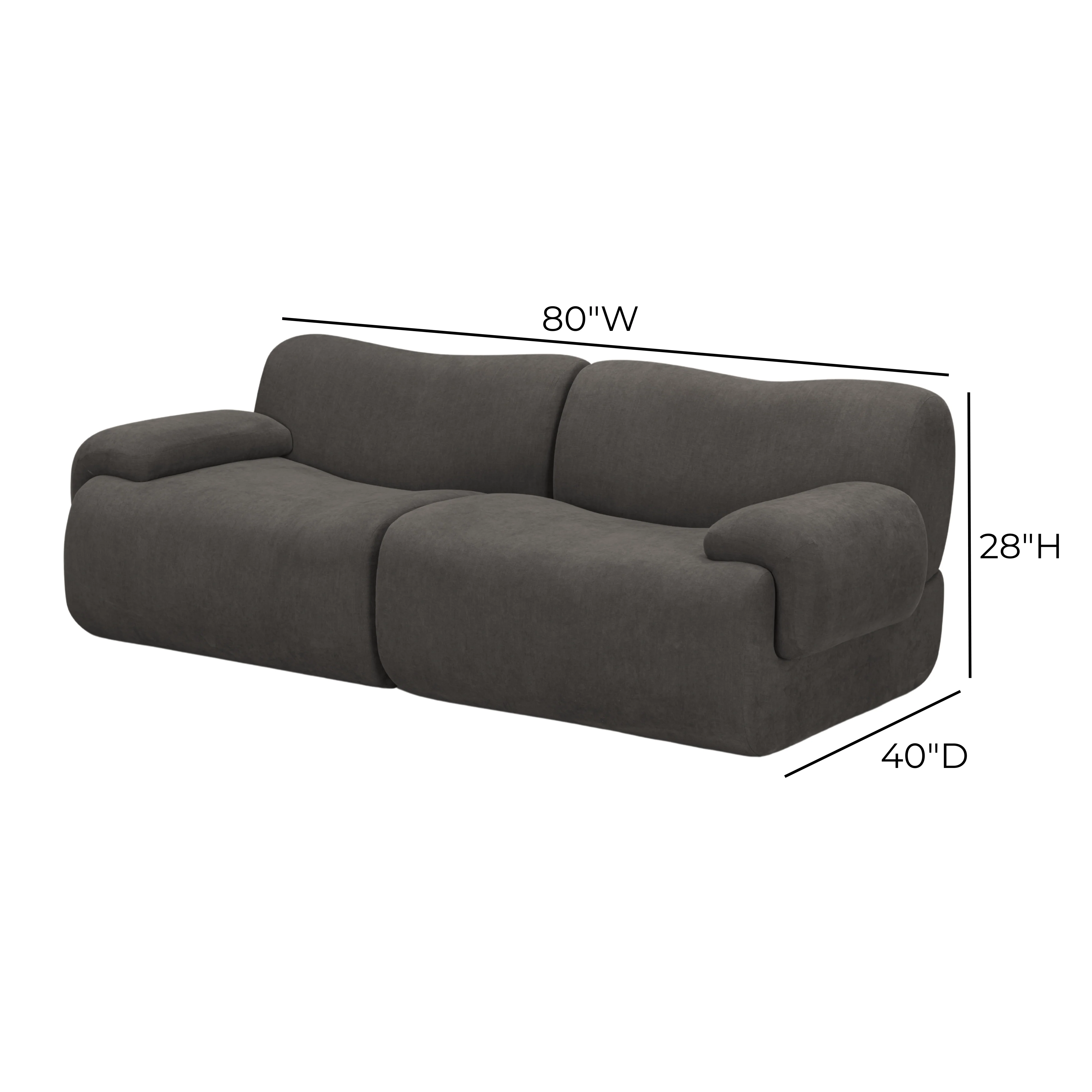 Zenith 80" Contract-Grade Upcycled Fabric Modular Loveseat - Image 19