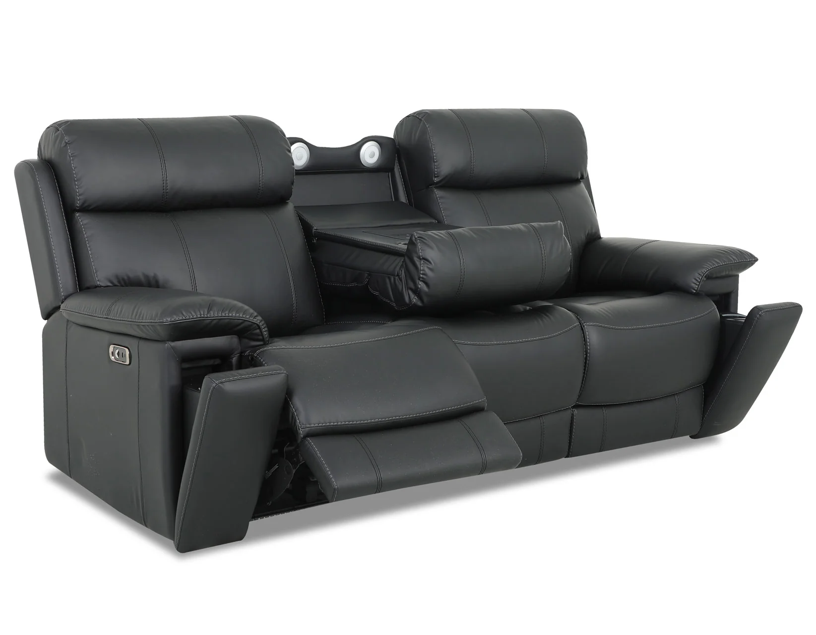 Zenith Black Home Theater With Built-In Speakers Power Reclining Living Room Set - Image 11