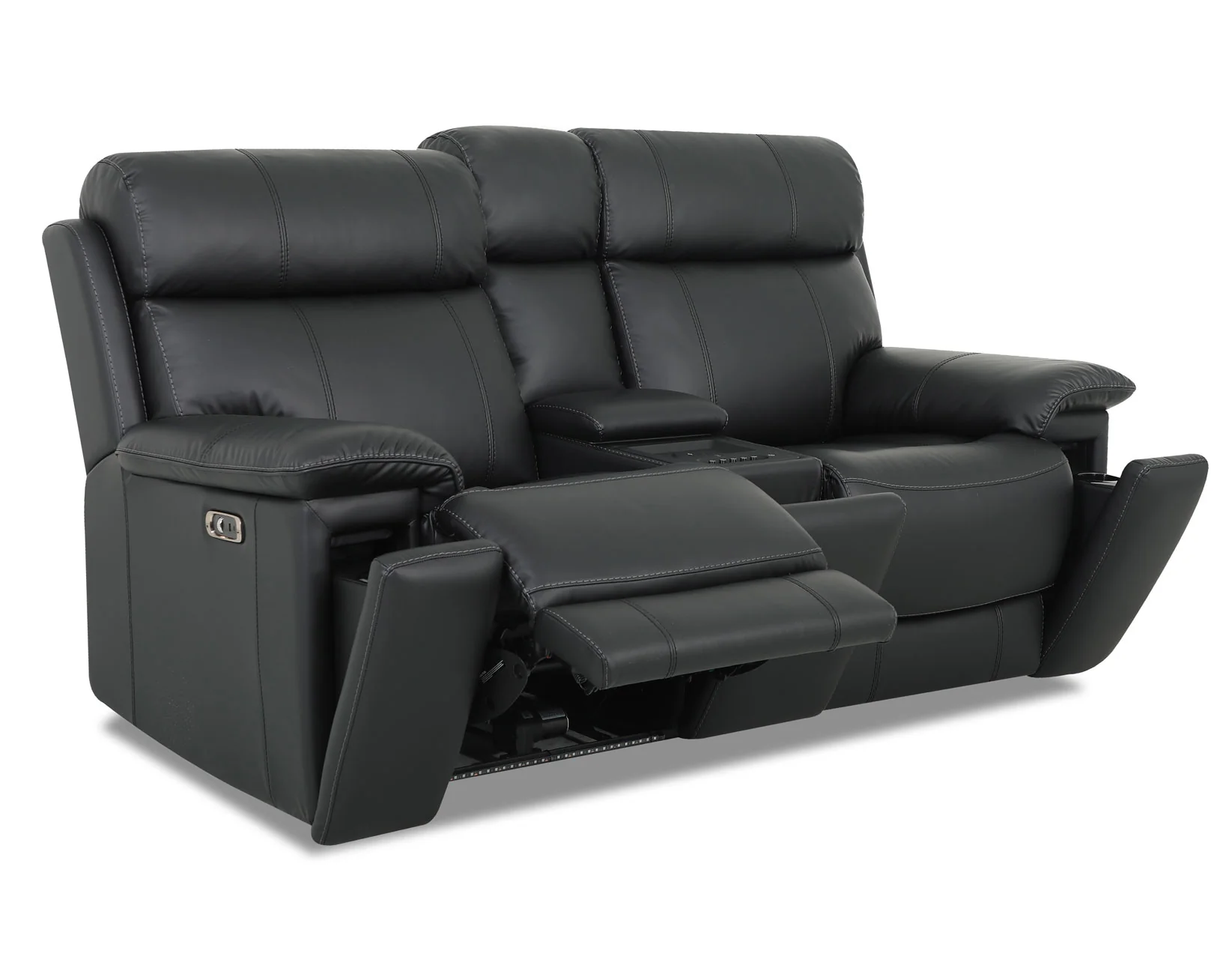 Zenith Black Home Theater With Built-In Speakers Power Reclining Living Room Set - Image 13