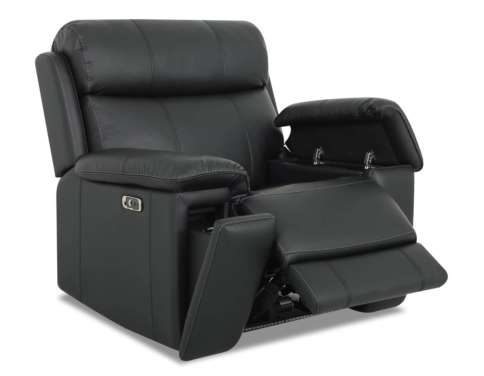 Zenith Black Home Theater With Built-In Speakers Power Reclining Living Room Set - Image 15