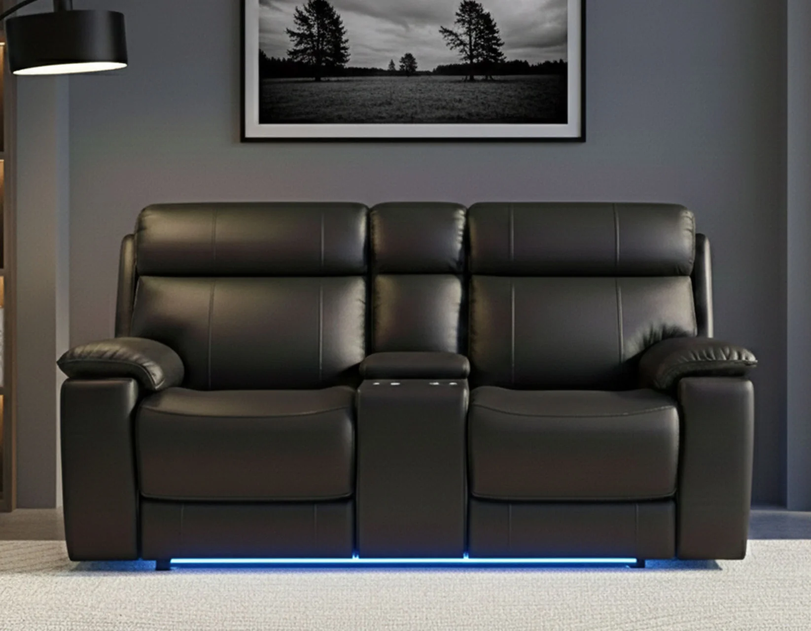 Zenith Black Home Theater With Built-In Speakers Power Reclining Living Room Set - Image 8