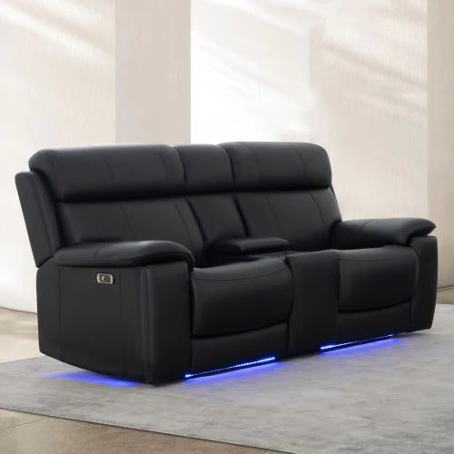 Zenith Black Power Immersive Audio Console Loveseat, Built-in Speakers, Vibration - Image 2