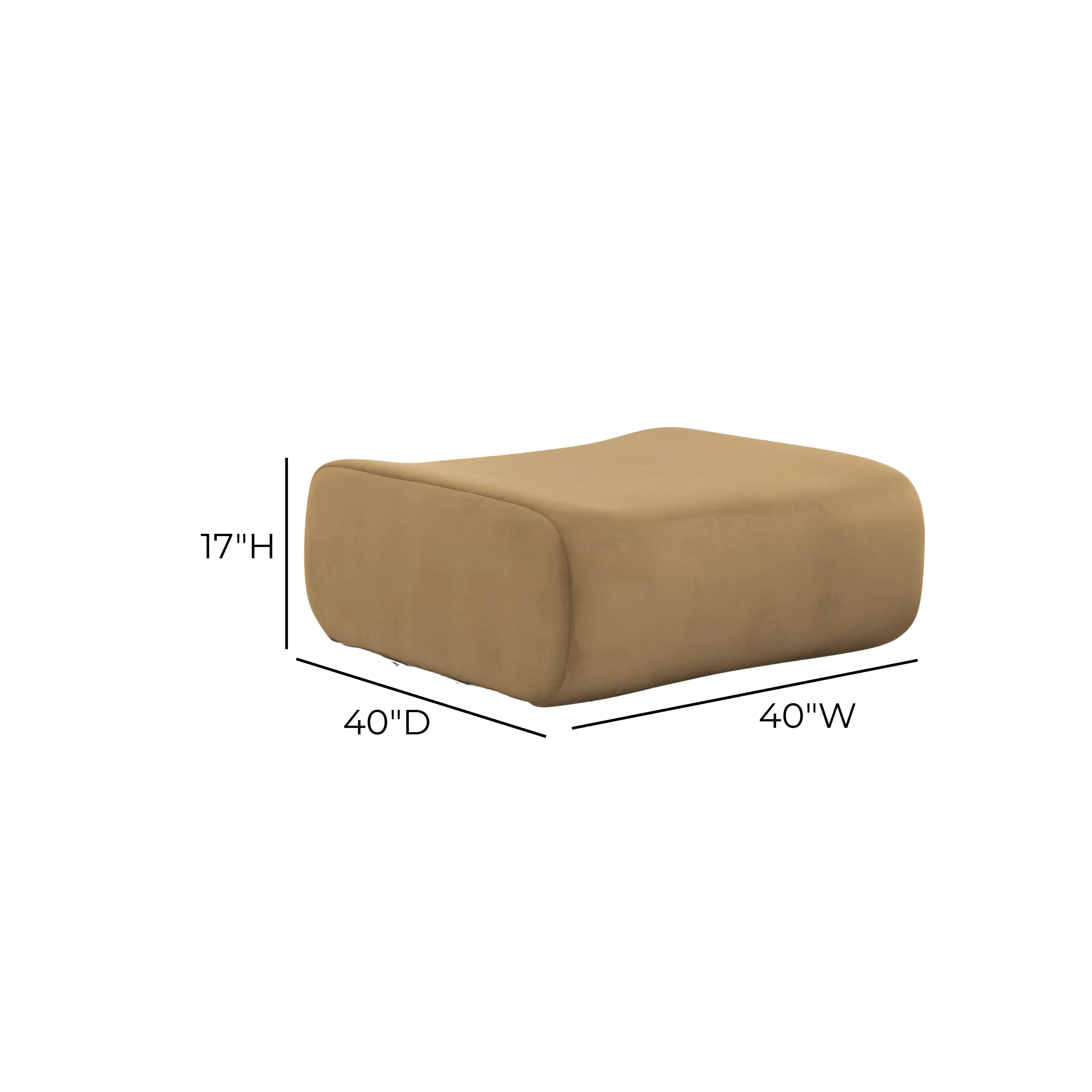Zenith Latte Brown Performance Velvet Ottoman - Image 6