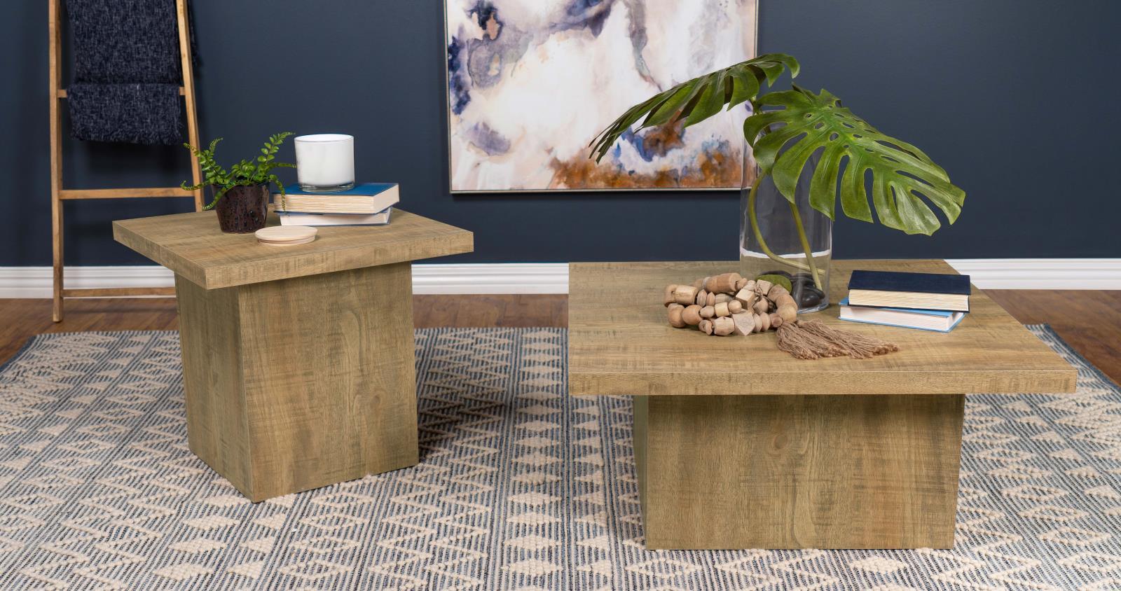 Zetta Square Engineered Wood Coffee Table Mango - Image 5
