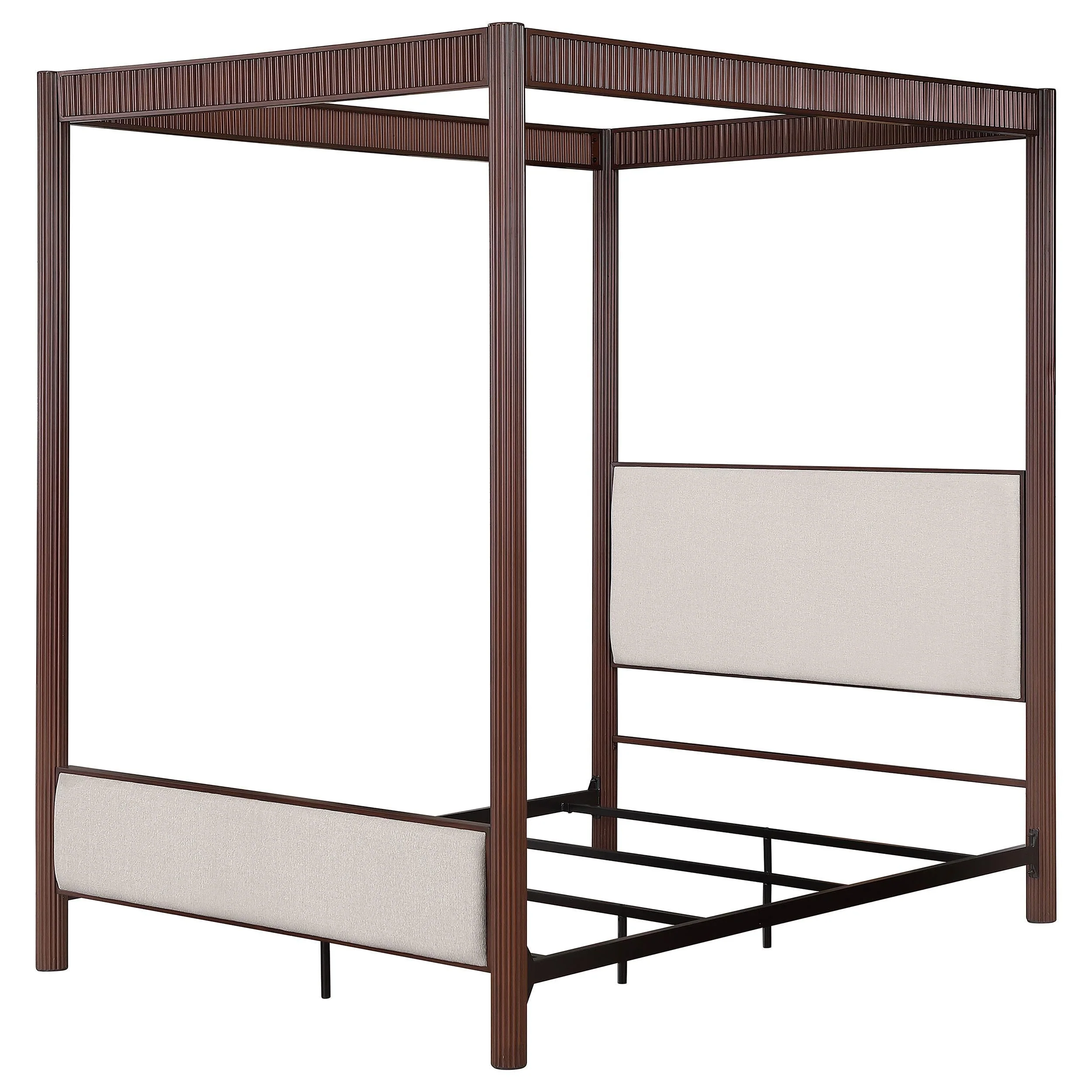 Zimmerleee Rust Brown 89-inch Metal Eastern King Canopy Bed - Image 4