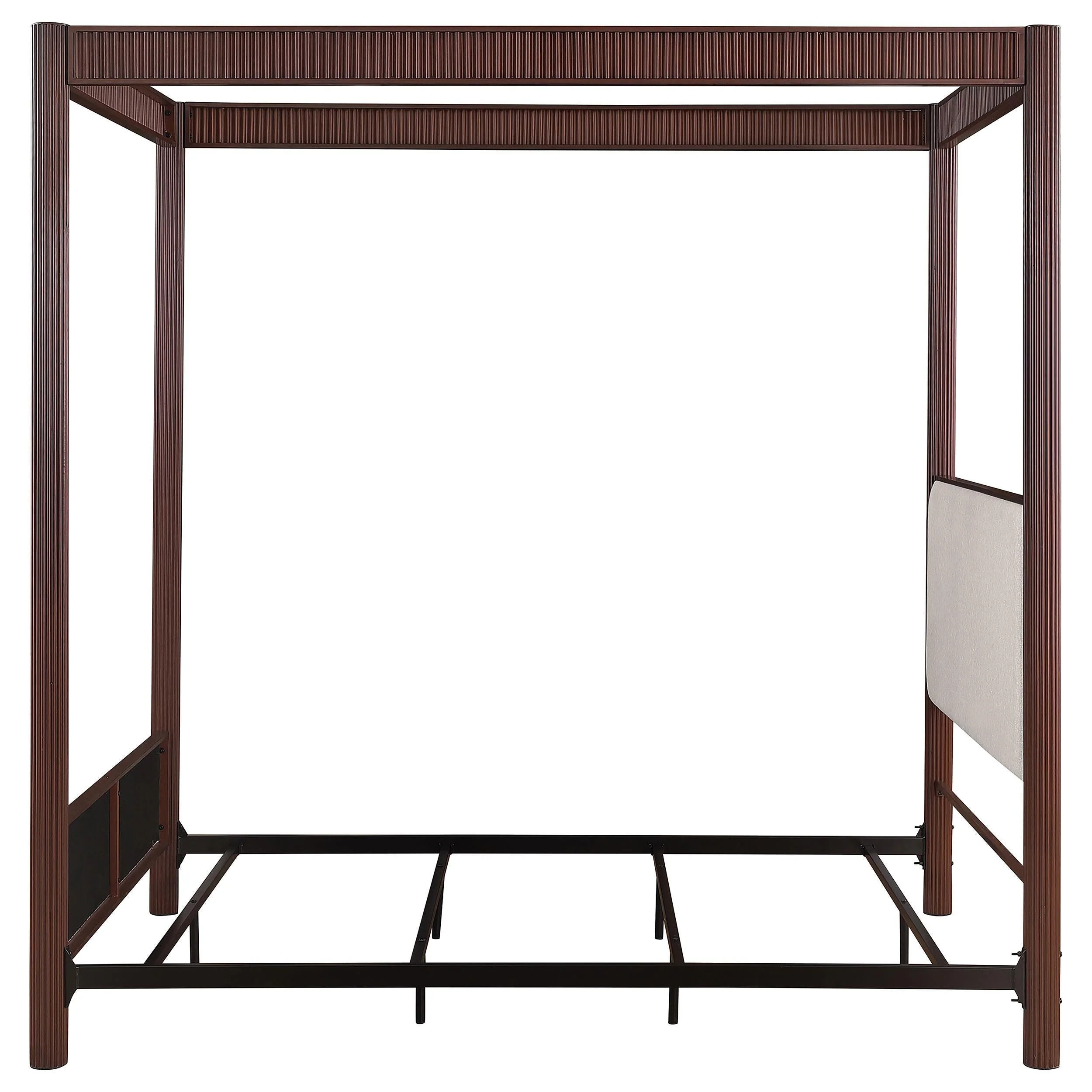 Zimmerleee Rust Brown 89-inch Metal Eastern King Canopy Bed - Image 5