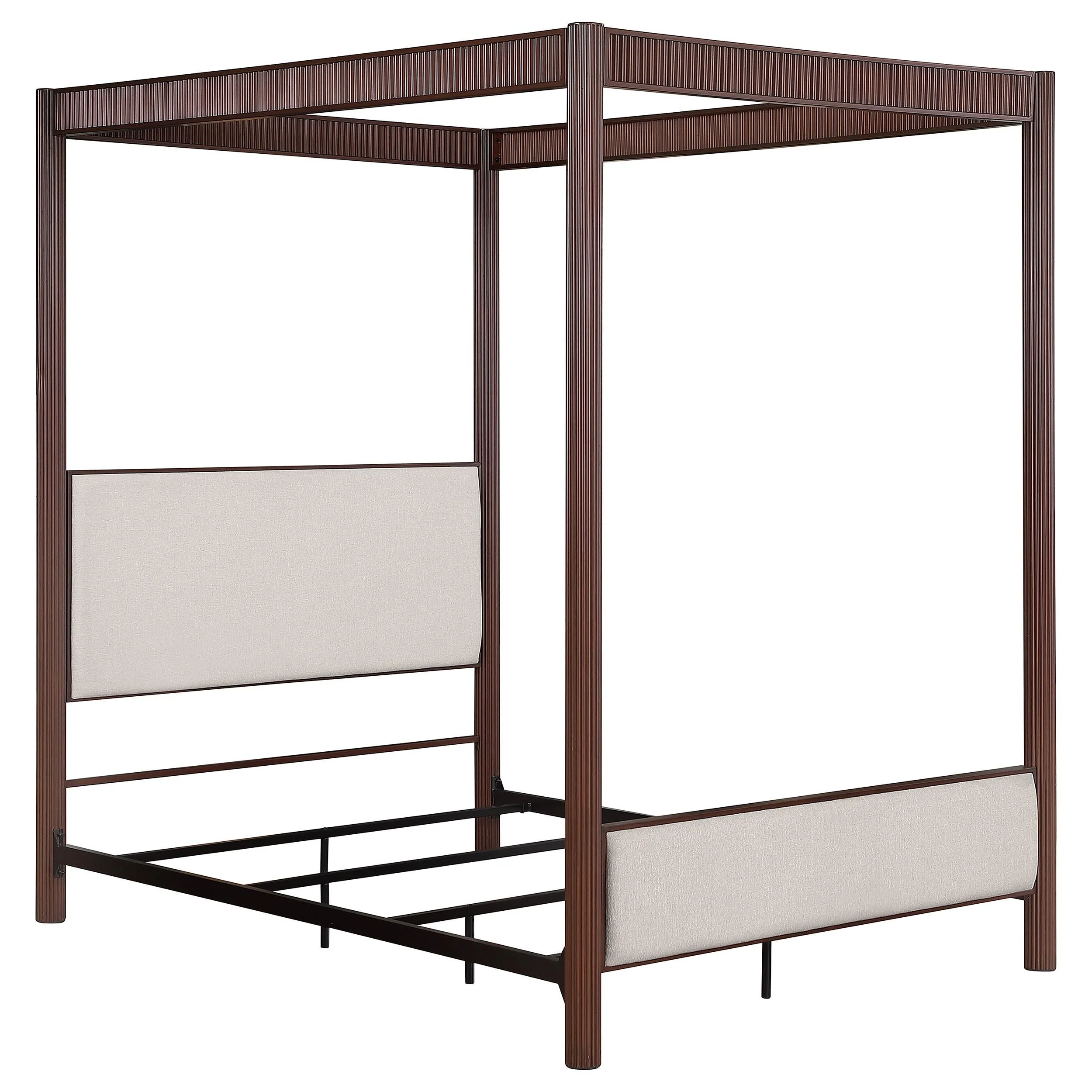 Zimmerleee Rust Brown 89-inch Metal Queen Canopy Bed - Image 2