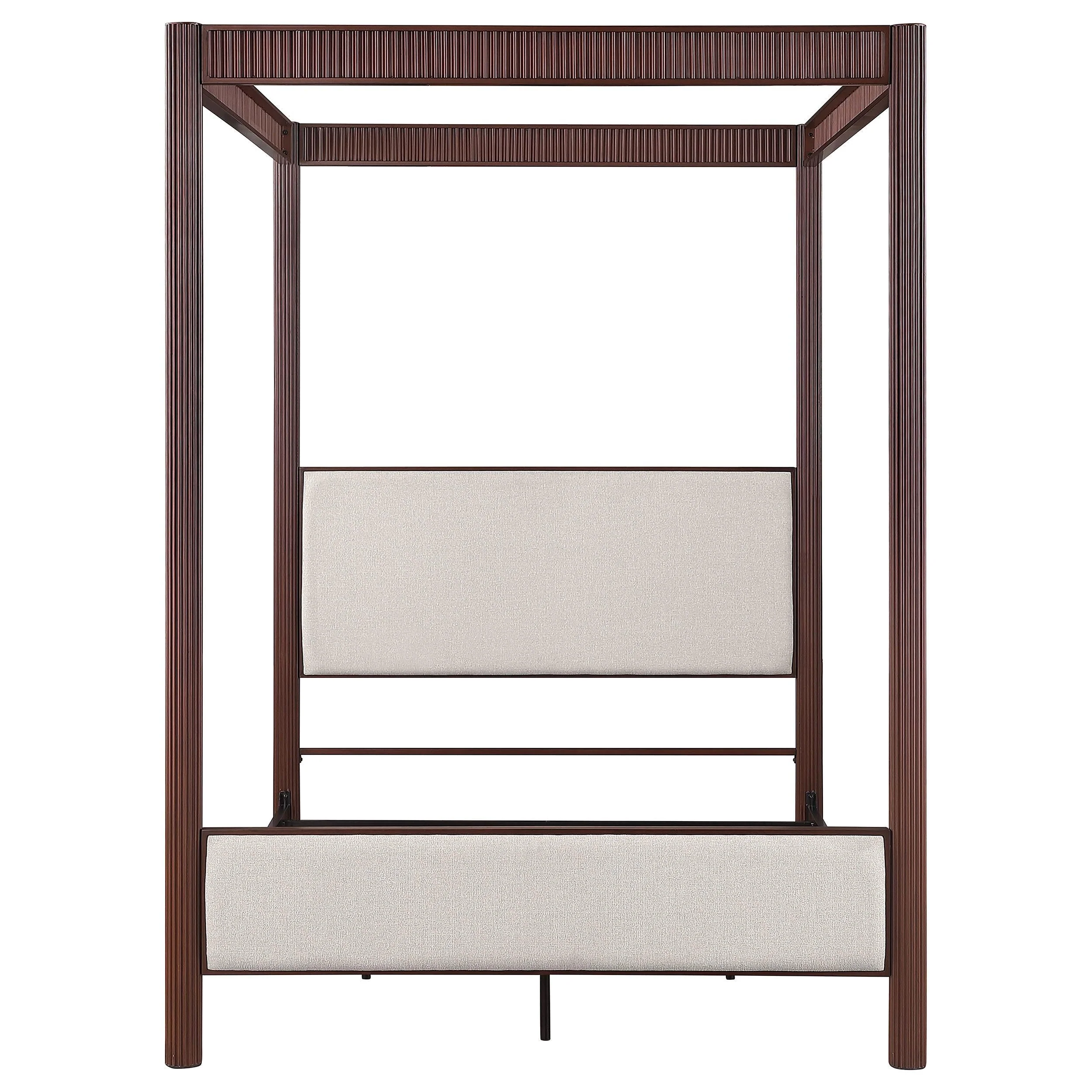 Zimmerleee Rust Brown 89-inch Metal Queen Canopy Bed - Image 3