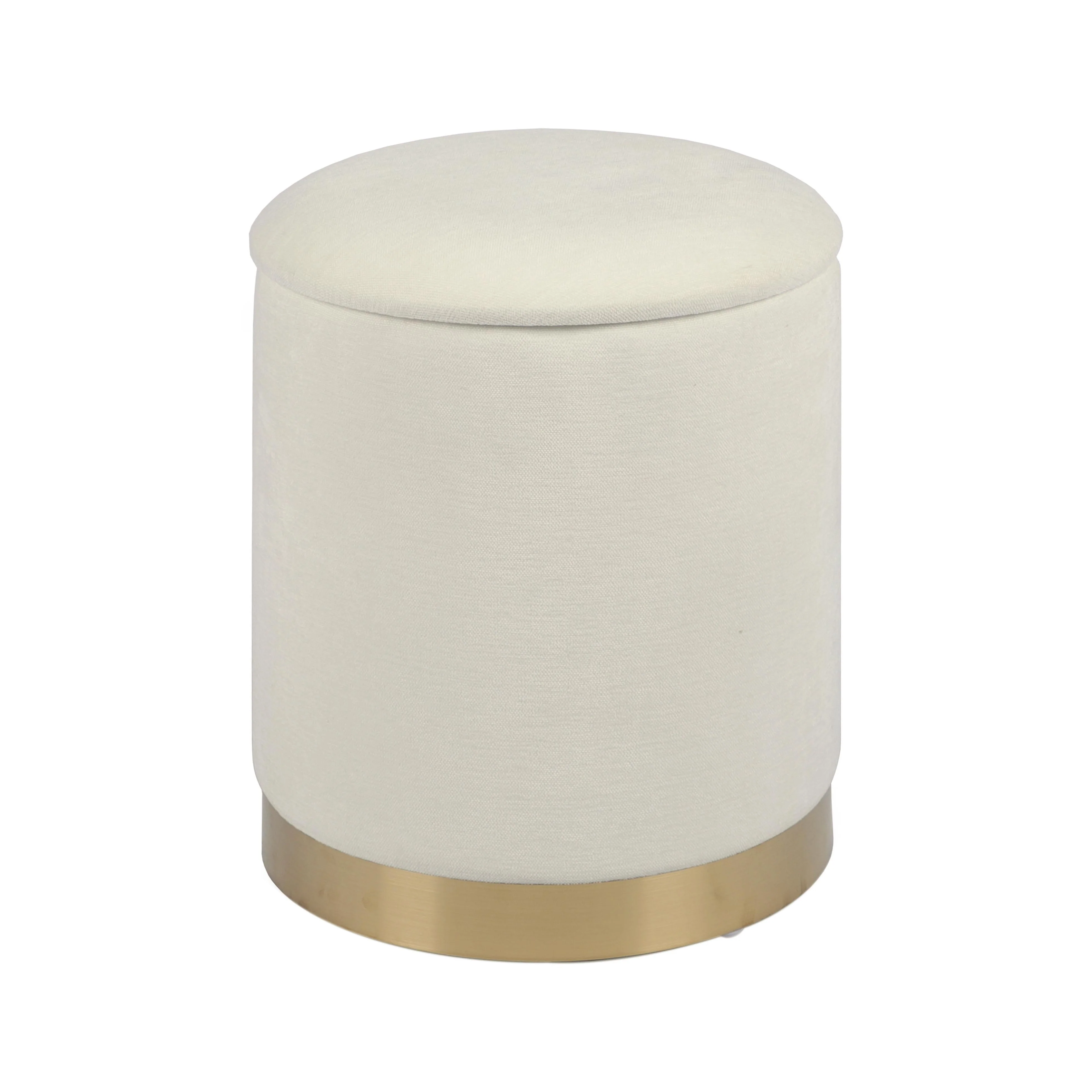 Zoe Cream Chenille Storage Ottoman - Image 4