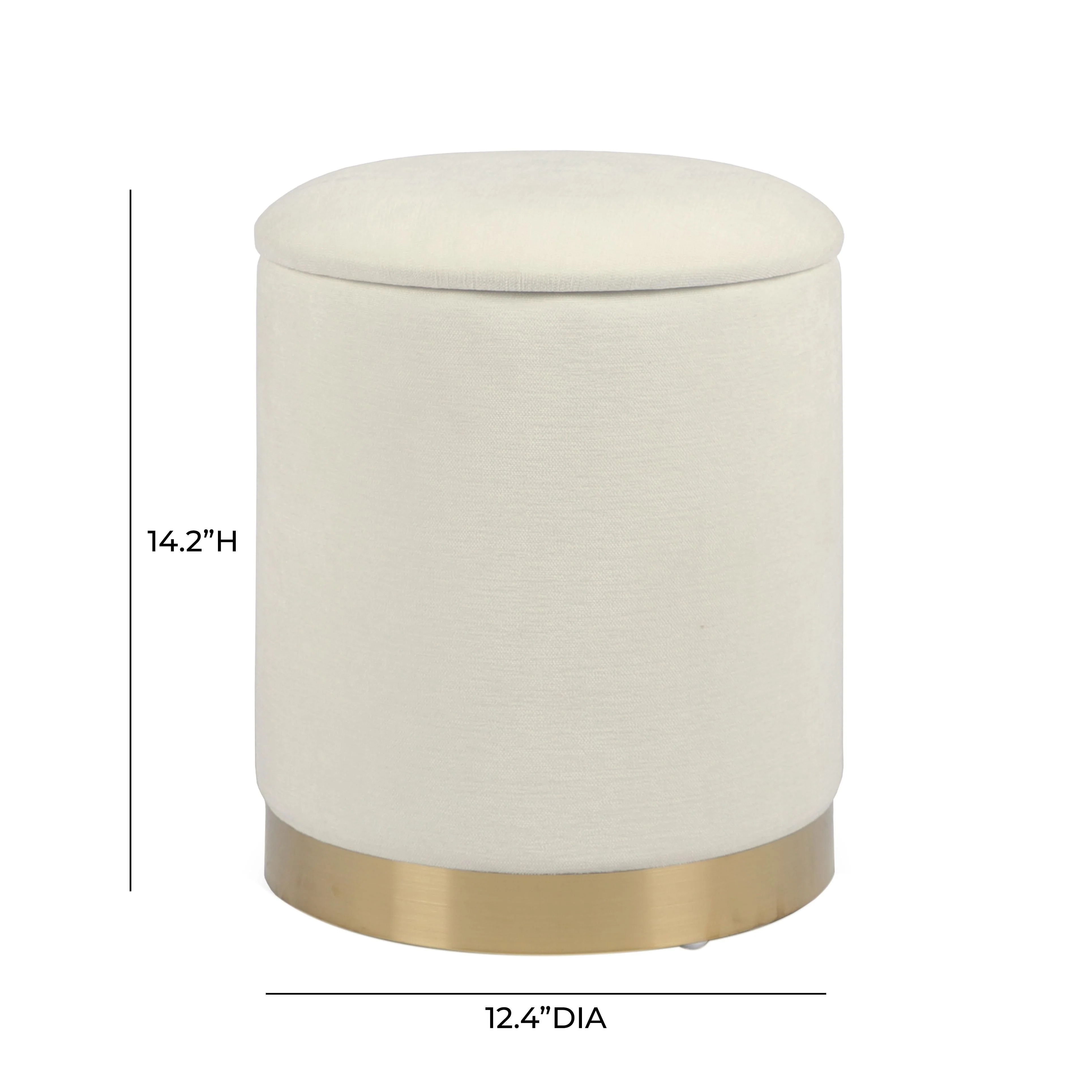 Zoe Cream Chenille Storage Ottoman - Image 6