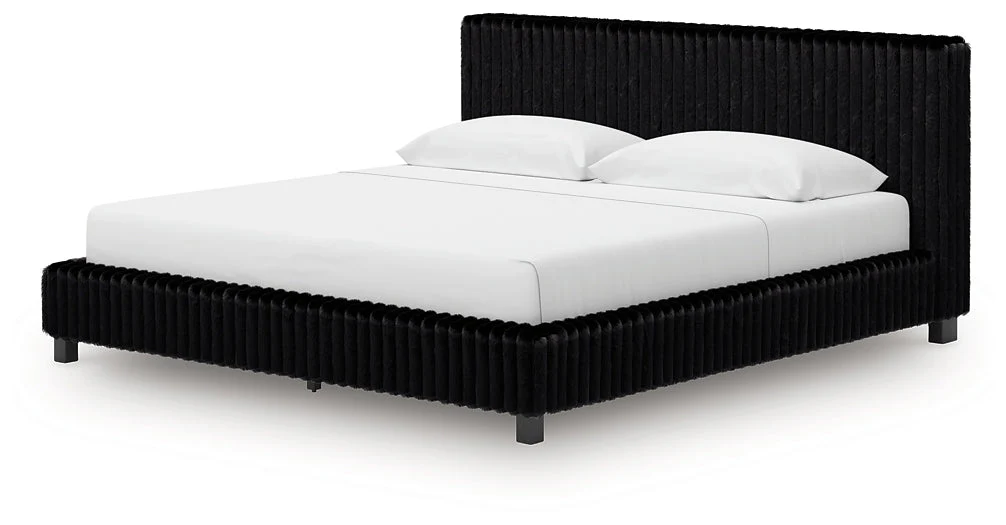 Zuraleus Black King Upholstered Bed - Image 4