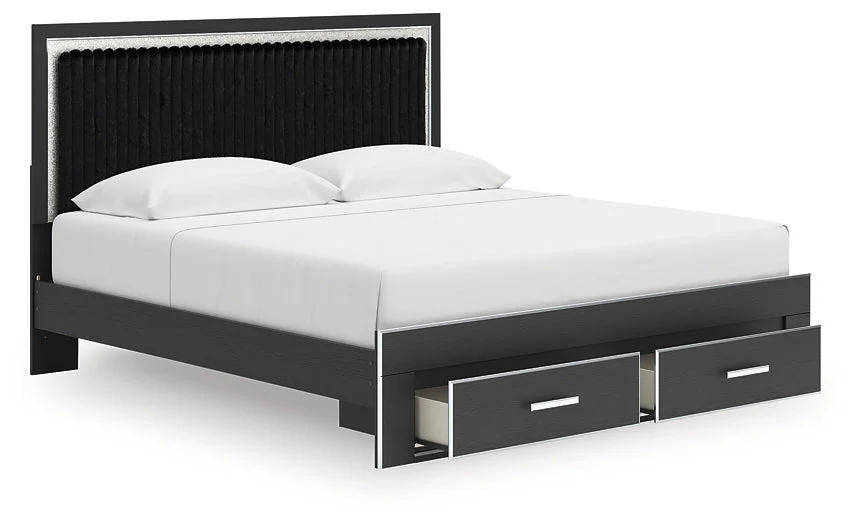 Zuraleus Black King Upholstered Panel Storage Bed - Image 5