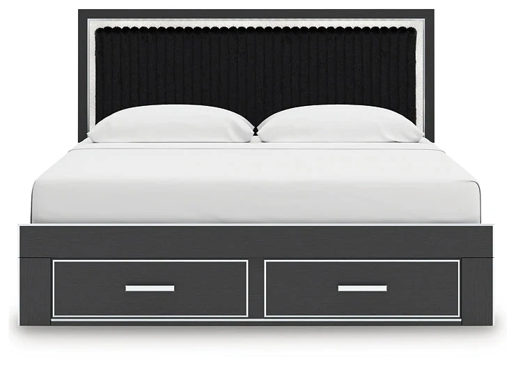Zuraleus Black King Upholstered Panel Storage Bed - Image 6
