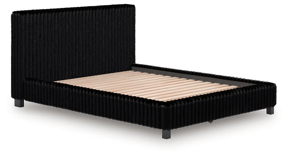 Zuraleus Black Queen Upholstered Bed - Image 3