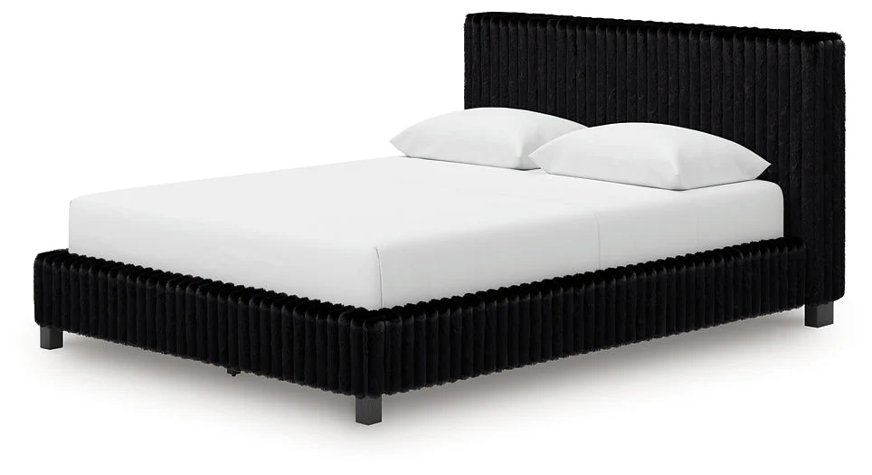 Zuraleus Black Queen Upholstered Bed - Image 4