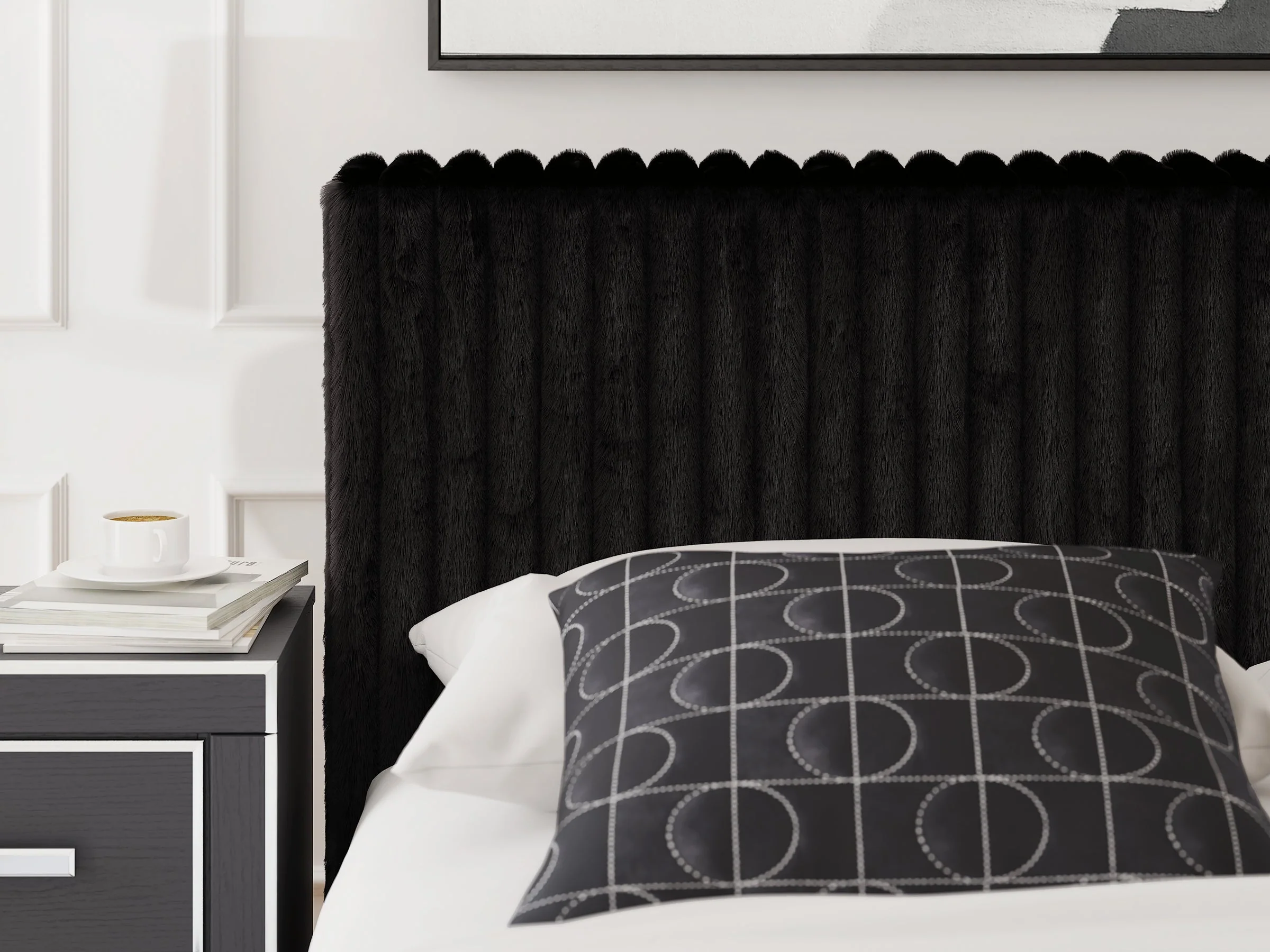 Zuraleus Black Queen Upholstered Bed - Image 7