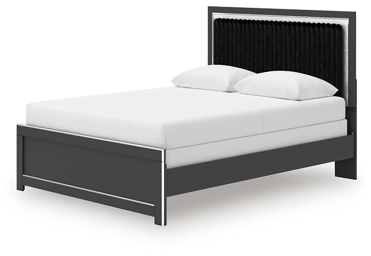 Zuraleus Black Queen Upholstered Panel Bed - Image 4