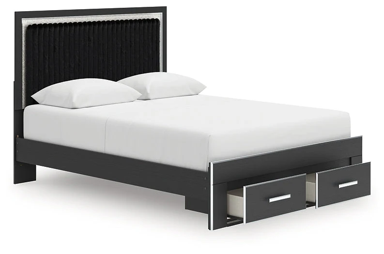 Zuraleus Black Queen Upholstered Panel Storage Bed - Image 5