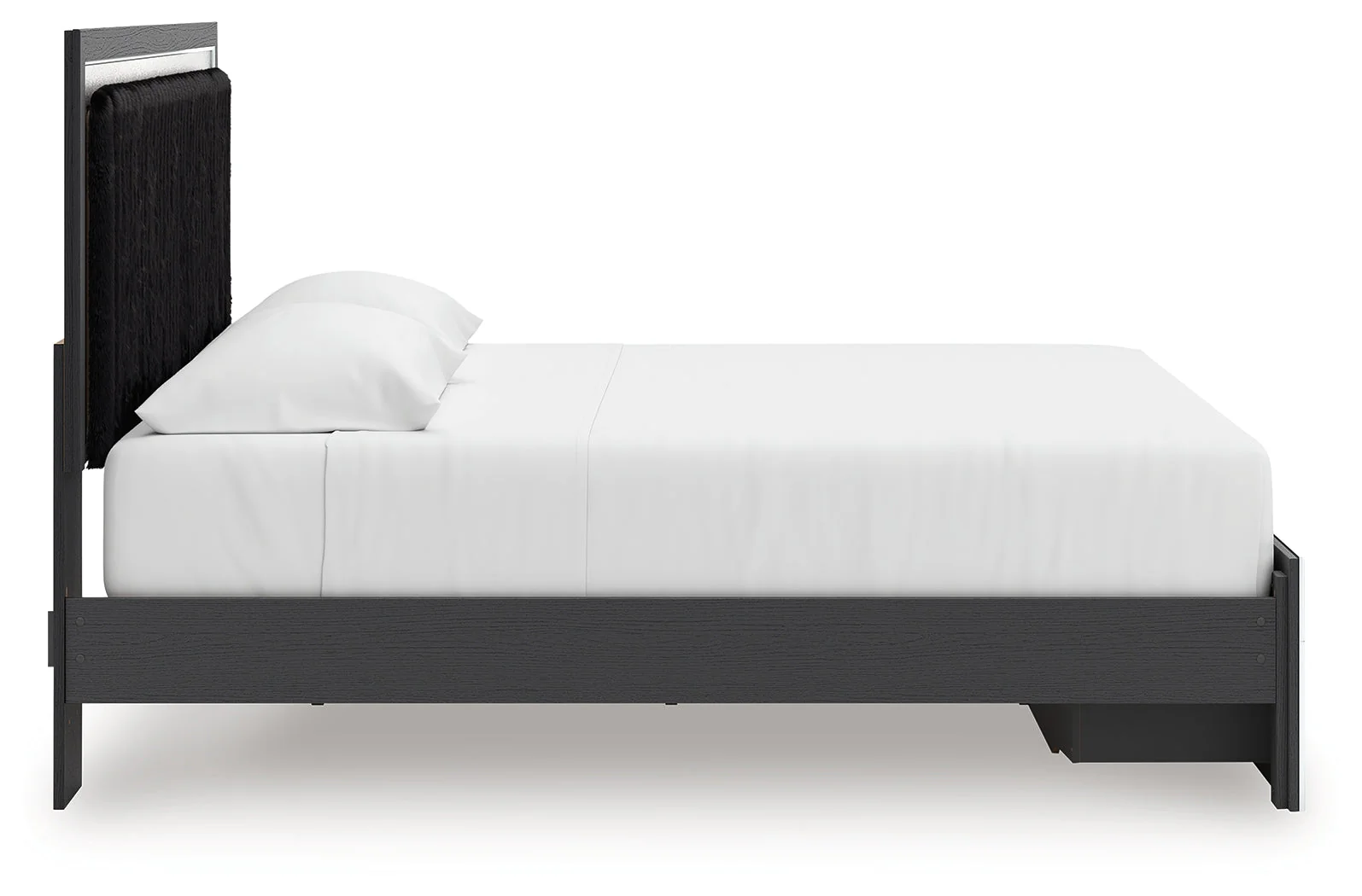 Zuraleus Black Upholstered Storage Panel Bedroom Set with 2 Footboard Drawers - Image 10