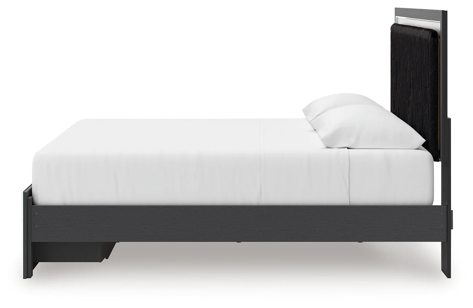 Zuraleus Black Upholstered Storage Panel Bedroom Set with 2 Footboard Drawers - Image 9