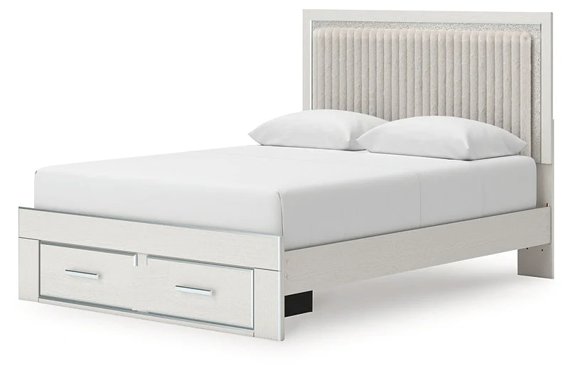 Zuraleus White Queen Upholstered Panel Storage Bed - Image 6